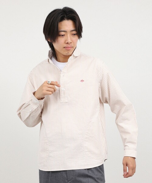 DANTON（ダントン）の「【DANTON/ダントン】ROUND COLLAR P/O SHIRT（DT-B0282 OXP）（シャツ/ブラウス・メンズ・ブラック系その他/ベージュ系その他・38/40/42/44）」の7枚目の写真