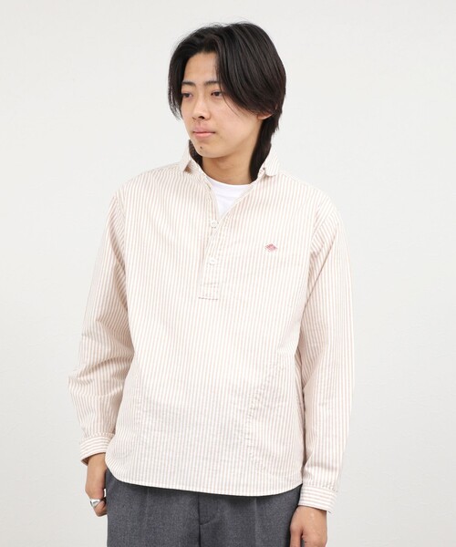 DANTON（ダントン）の「【DANTON/ダントン】ROUND COLLAR P/O SHIRT（DT-B0282 OXP）（シャツ/ブラウス・メンズ・ブラック系その他/ベージュ系その他・38/40/42/44）」の8枚目の写真