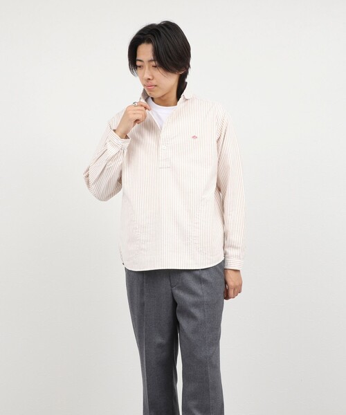 DANTON（ダントン）の「【DANTON/ダントン】ROUND COLLAR P/O SHIRT（DT-B0282 OXP）（シャツ/ブラウス・メンズ・ブラック系その他/ベージュ系その他・38/40/42/44）」の9枚目の写真