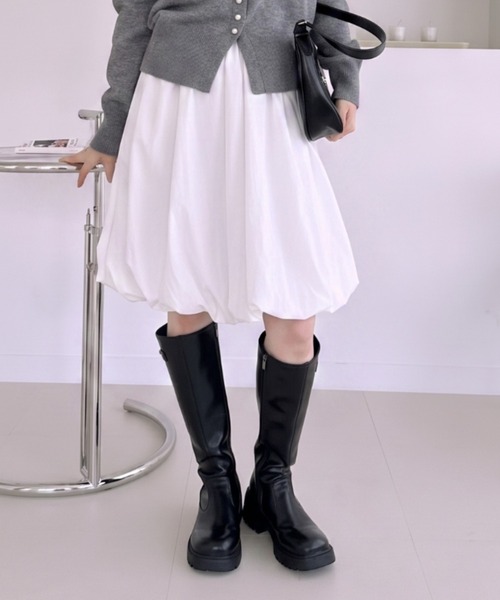 Ada.(エイダ)の「ウエストゴム イージー バルーンスカート(スカート・レディース・グレー/ブラック/ホワイト・FREE)」の12枚目の写真