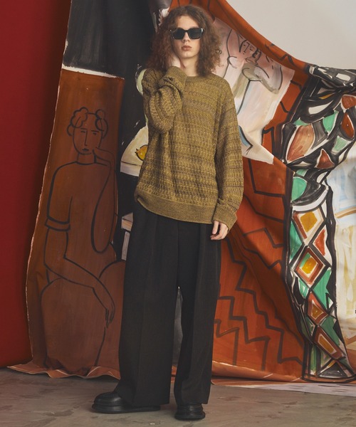 MAISON SPECIAL(メゾンスペシャル)の「《UNISEX》グランジネッププライムワイドツータックスラックス/Grunge Nep Prime-Wide Two-tuck Slacks【MAISON SPECIAL/メゾンスペシャル】■セットアップ対応■(スラックス・メンズ・ブラック/ダークネイビー・0/2/1)」の4枚目の写真