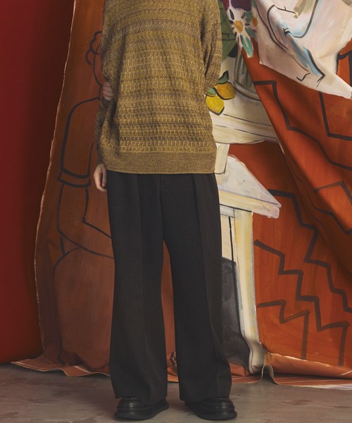 MAISON SPECIAL(メゾンスペシャル)の「《UNISEX》グランジネッププライムワイドツータックスラックス/Grunge Nep Prime-Wide Two-tuck Slacks【MAISON SPECIAL/メゾンスペシャル】■セットアップ対応■(スラックス・メンズ・ブラック/ダークネイビー・0/2/1)」の7枚目の写真