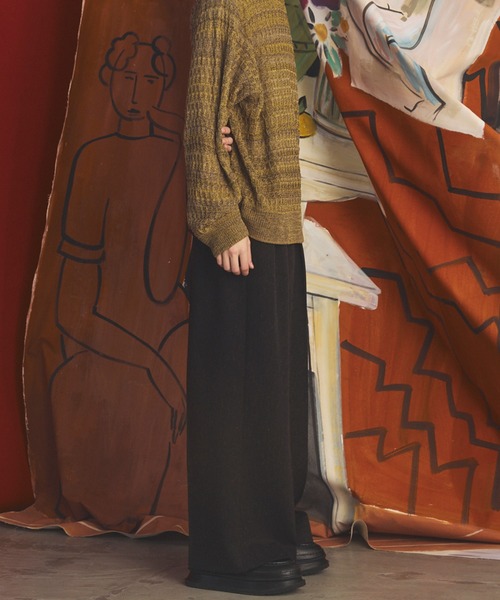 MAISON SPECIAL(メゾンスペシャル)の「《UNISEX》グランジネッププライムワイドツータックスラックス/Grunge Nep Prime-Wide Two-tuck Slacks【MAISON SPECIAL/メゾンスペシャル】■セットアップ対応■(スラックス・メンズ・ブラック/ダークネイビー・0/2/1)」の8枚目の写真