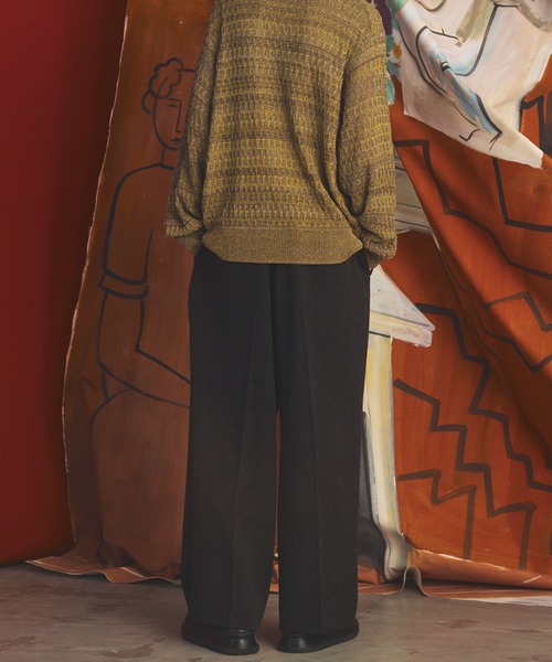 MAISON SPECIAL(メゾンスペシャル)の「《UNISEX》グランジネッププライムワイドツータックスラックス/Grunge Nep Prime-Wide Two-tuck Slacks【MAISON SPECIAL/メゾンスペシャル】■セットアップ対応■(スラックス・メンズ・ブラック/ダークネイビー・0/2/1)」の9枚目の写真