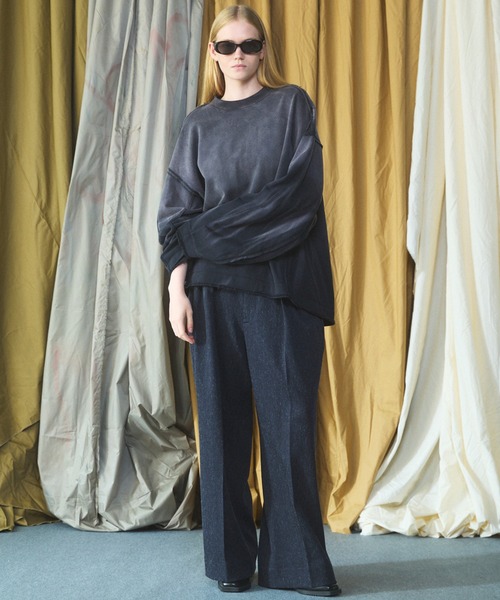 MAISON SPECIAL(メゾンスペシャル)の「《UNISEX》グランジネッププライムワイドツータックスラックス/Grunge Nep Prime-Wide Two-tuck Slacks【MAISON SPECIAL/メゾンスペシャル】■セットアップ対応■(スラックス・メンズ・ブラック/ダークネイビー・0/2/1)」の18枚目の写真