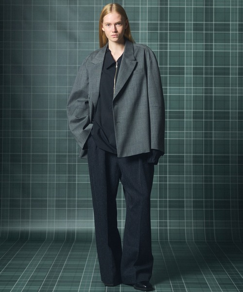 MAISON SPECIAL(メゾンスペシャル)の「《UNISEX》グランジネッププライムワイドツータックスラックス/Grunge Nep Prime-Wide Two-tuck Slacks【MAISON SPECIAL/メゾンスペシャル】■セットアップ対応■(スラックス・メンズ・ブラック/ダークネイビー・0/2/1)」の16枚目の写真