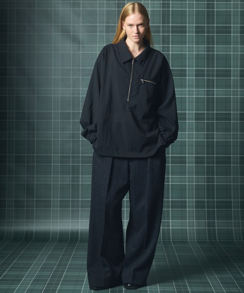 MAISON SPECIAL(メゾンスペシャル)の「《UNISEX》グランジネッププライムワイドツータックスラックス/Grunge Nep Prime-Wide Two-tuck Slacks【MAISON SPECIAL/メゾンスペシャル】■セットアップ対応■(スラックス・メンズ・ブラック/ダークネイビー・0/2/1)」の15枚目の写真