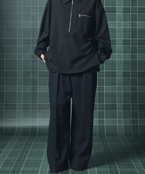 MAISON SPECIAL(メゾンスペシャル)の「《UNISEX》グランジネッププライムワイドツータックスラックス/Grunge Nep Prime-Wide Two-tuck Slacks【MAISON SPECIAL/メゾンスペシャル】■セットアップ対応■(スラックス・メンズ・ブラック/ダークネイビー・0/2/1)」の20枚目の写真