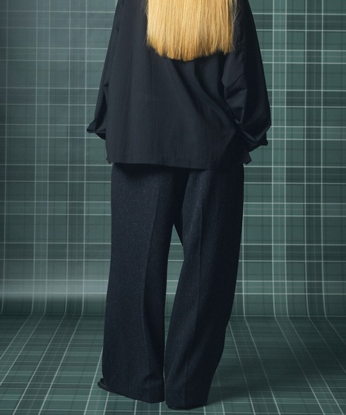 MAISON SPECIAL(メゾンスペシャル)の「《UNISEX》グランジネッププライムワイドツータックスラックス/Grunge Nep Prime-Wide Two-tuck Slacks【MAISON SPECIAL/メゾンスペシャル】■セットアップ対応■(スラックス・メンズ・ブラック/ダークネイビー・0/2/1)」の22枚目の写真