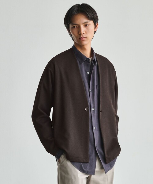 green label relaxing（グリーンレーベルリラクシング）の「CARREMAN 1B カーディガン（カーディガン/ボレロ・メンズ・ライトグレー/ダークブラウン/ダークグレー・M/S/L/XL）」の3枚目の写真