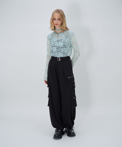 HARE(ハレ)の「【OCCASION】2wayレースカット(HARE)(Tシャツ/カットソー・レディース・ホワイト/ブラック/グリーン・FREE)」の12枚目の写真