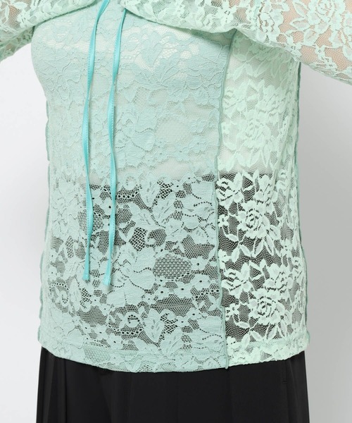 HARE(ハレ)の「【OCCASION】2wayレースカット(HARE)(Tシャツ/カットソー・レディース・ホワイト/ブラック/グリーン・FREE)」の4枚目の写真