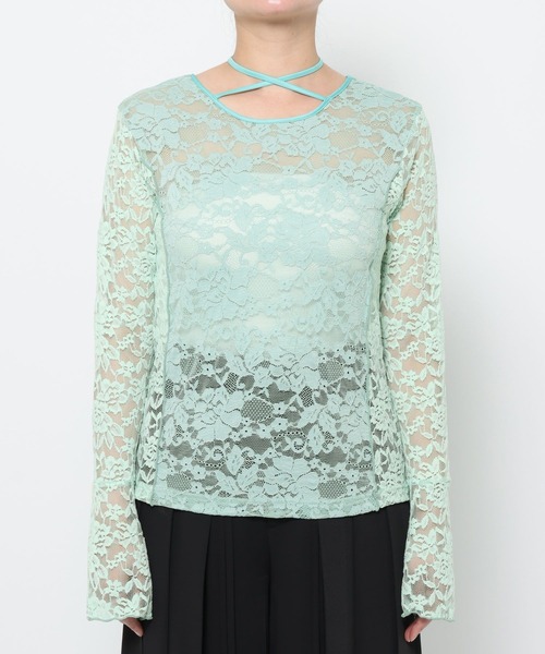 HARE(ハレ)の「【OCCASION】2wayレースカット(HARE)(Tシャツ/カットソー・レディース・ホワイト/ブラック/グリーン・FREE)」の6枚目の写真