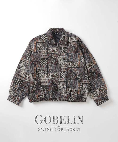 B.C STOCK(ベーセーストック)の「ゴブラン スイングトップブルゾン(その他アウター・メンズ・ホワイト/ブラック/ブラック系その他/ブルー系その他・MEDIUM/LARGE)」の1枚目の写真