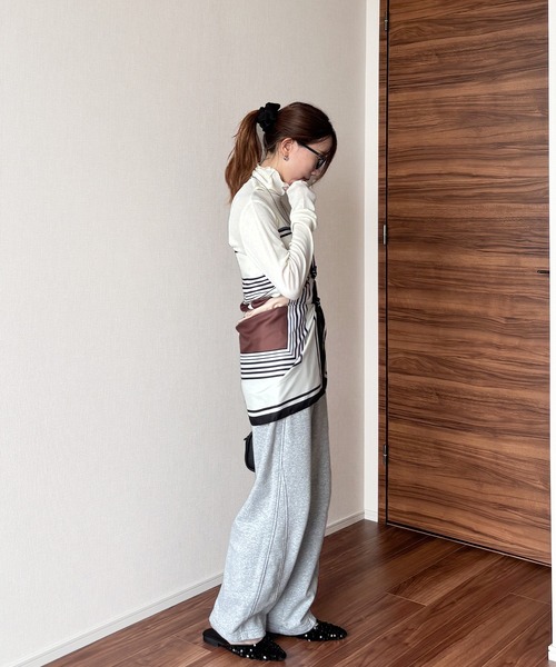 ISOOK(アイスー)の「【ISOOK / アイスー】シアーフライスタートルプルオーバー / シアートップス シアーカットソー シアーインナー ロンT 長袖 ボートネック レイヤード ZOZOTOWN限定(Tシャツ/カットソー・レディース・レッド/ネイビー/ホワイト・FREE)」の13枚目の写真