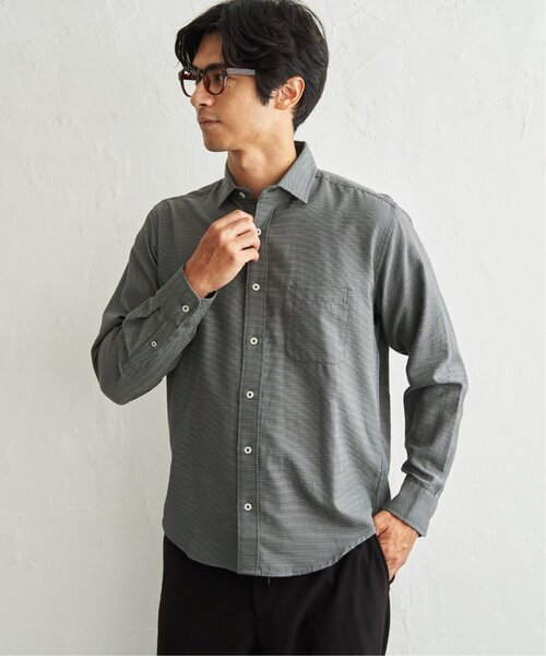 IKKA LOUNGE(イッカラウンジ)の「デニムライクスイスカラーシャツ【MonoMax × 小泉孝太郎】(シャツ/ブラウス・メンズ・ブルー/チャコール/グレー/ホワイト・S/M/XL/L)」の3枚目の写真