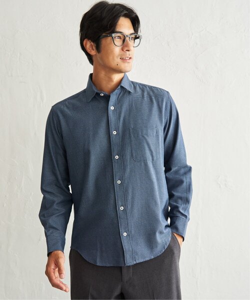 IKKA LOUNGE(イッカラウンジ)の「デニムライクスイスカラーシャツ【MonoMax × 小泉孝太郎】(シャツ/ブラウス・メンズ・ブルー/チャコール/グレー/ホワイト・S/M/XL/L)」の10枚目の写真
