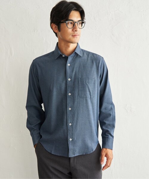 IKKA LOUNGE(イッカラウンジ)の「デニムライクスイスカラーシャツ【MonoMax × 小泉孝太郎】(シャツ/ブラウス・メンズ・ブルー/チャコール/グレー/ホワイト・S/M/XL/L)」の11枚目の写真