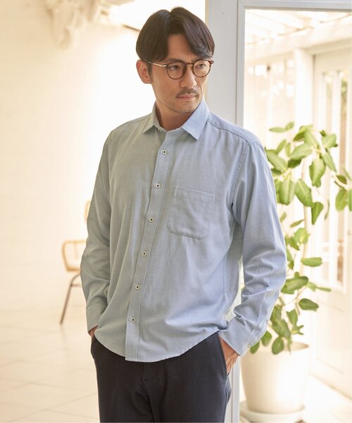 IKKA LOUNGE(イッカラウンジ)の「デニムライクスイスカラーシャツ【MonoMax × 小泉孝太郎】(シャツ/ブラウス・メンズ・ブルー/チャコール/グレー/ホワイト・S/M/XL/L)」の17枚目の写真