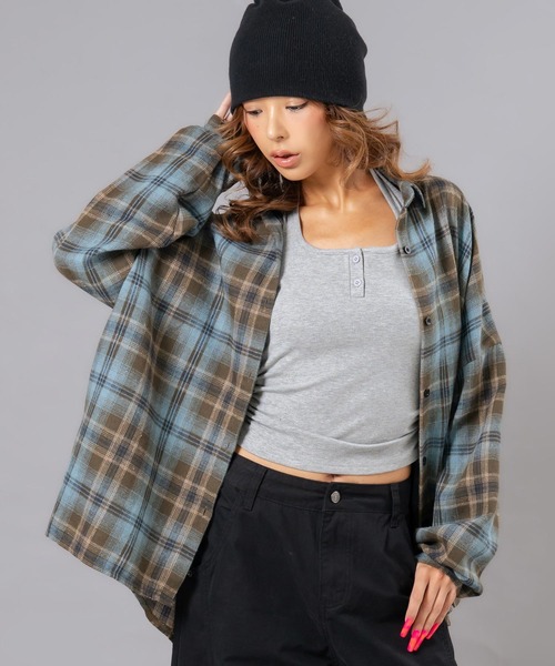 ANAP（アナップ）の「フランネルチェックシャツ（シャツ/ブラウス・レディース・ブラウン/ピンク/ホワイト・F）」の18枚目の写真