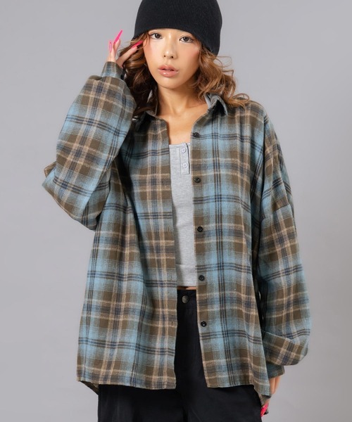 ANAP（アナップ）の「フランネルチェックシャツ（シャツ/ブラウス・レディース・ブラウン/ピンク/ホワイト・F）」の19枚目の写真