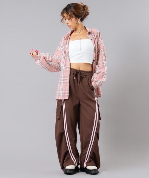 ANAP（アナップ）の「フランネルチェックシャツ（シャツ/ブラウス・レディース・ブラウン/ピンク/ホワイト・F）」の8枚目の写真