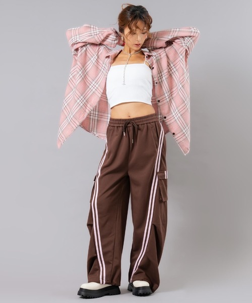 ANAP（アナップ）の「フランネルチェックシャツ（シャツ/ブラウス・レディース・ブラウン/ピンク/ホワイト・F）」の9枚目の写真