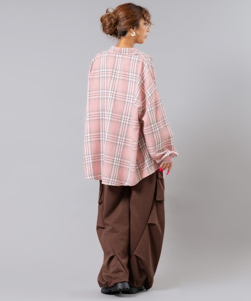 ANAP（アナップ）の「フランネルチェックシャツ（シャツ/ブラウス・レディース・ブラウン/ピンク/ホワイト・F）」の10枚目の写真