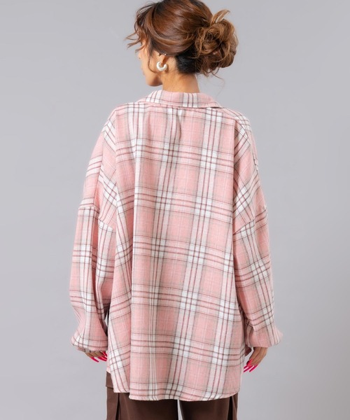 ANAP（アナップ）の「フランネルチェックシャツ（シャツ/ブラウス・レディース・ブラウン/ピンク/ホワイト・F）」の7枚目の写真