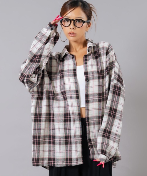 ANAP（アナップ）の「フランネルチェックシャツ（シャツ/ブラウス・レディース・ブラウン/ピンク/ホワイト・F）」の11枚目の写真