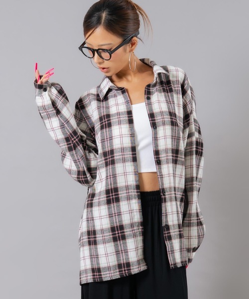 ANAP（アナップ）の「フランネルチェックシャツ（シャツ/ブラウス・レディース・ブラウン/ピンク/ホワイト・F）」の12枚目の写真