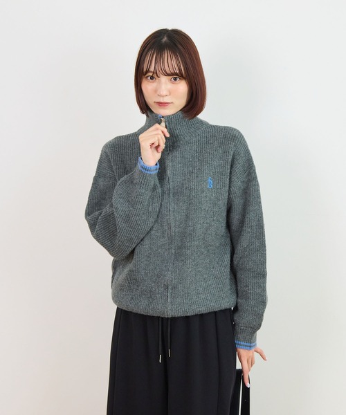 ABYS(アビス)の「ハイネックダブルジップニットカーディガン(ニット/セーター・レディース・ブラウン/グレー/ネイビー・FREE)」の7枚目の写真