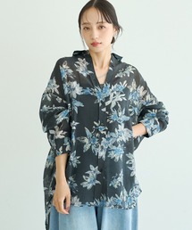 花柄シアーシャツ