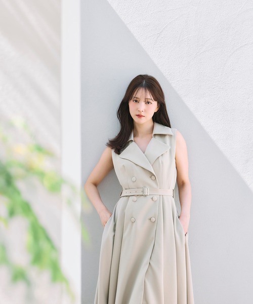 polaura(ポローラ)の「グレーストレンチドレスワンピース(ワンピース・レディース・グレー/ベージュ/オフホワイト/ブラウン・M/S)」の18枚目の写真