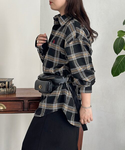 U.S. POLO ASSN.（ユーエスポロアッスン）の「モールチェックシャツ（シャツ/ブラウス・メンズ・ベージュ/ブルー/ブラック/ネイビー・MEDIUM/LARGE）」の12枚目の写真