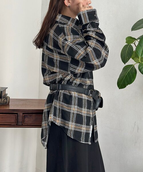 U.S. POLO ASSN.（ユーエスポロアッスン）の「モールチェックシャツ（シャツ/ブラウス・メンズ・ベージュ/ブルー/ブラック/ネイビー・MEDIUM/LARGE）」の14枚目の写真