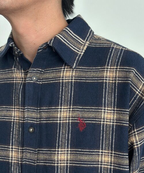 U.S. POLO ASSN.（ユーエスポロアッスン）の「モールチェックシャツ（シャツ/ブラウス・メンズ・ベージュ/ブルー/ブラック/ネイビー・MEDIUM/LARGE）」の11枚目の写真