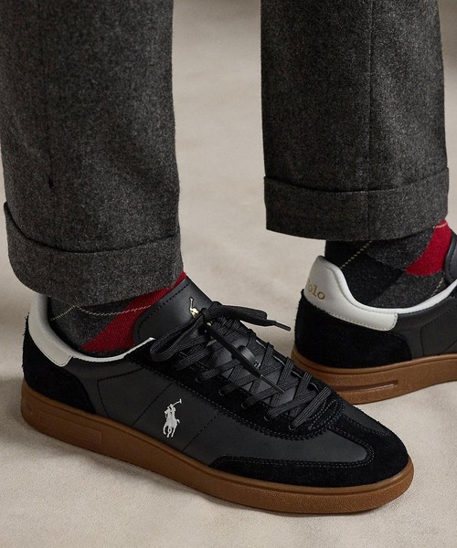 POLO RALPH LAUREN(ポロ ラルフ ローレン)の「ポロ ラルフ ローレン BEDFORD ベッドフォード スニーカー(スニーカー・メンズ・ブラック×ホワイト・90/85/80/75)」の1枚目の写真