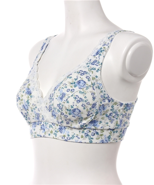 SweetMommy（スウィートマミー）の「日本製 小花柄ノンワイヤーブラジャー(授乳可能)（マタニティウェア/グッズ・レディース・レッド/ブルー/オレンジ/パープル/アクア/イエロー系その他/グレー系その他/ブルー系その他/ピンク/イエロー/ホワイト・L/M/LL/3L/X-LARGE/XX-LARGE）」の12枚目の写真