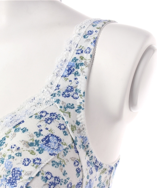 SweetMommy（スウィートマミー）の「日本製 小花柄ノンワイヤーブラジャー(授乳可能)（マタニティウェア/グッズ・レディース・レッド/ブルー/オレンジ/パープル/アクア/イエロー系その他/グレー系その他/ブルー系その他/ピンク/イエロー/ホワイト・L/M/LL/3L/X-LARGE/XX-LARGE）」の14枚目の写真