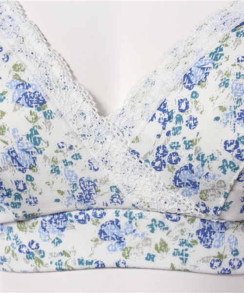 SweetMommy（スウィートマミー）の「日本製 小花柄ノンワイヤーブラジャー(授乳可能)（マタニティウェア/グッズ・レディース・レッド/ブルー/オレンジ/パープル/アクア/イエロー系その他/グレー系その他/ブルー系その他/ピンク/イエロー/ホワイト・L/M/LL/3L/X-LARGE/XX-LARGE）」の15枚目の写真