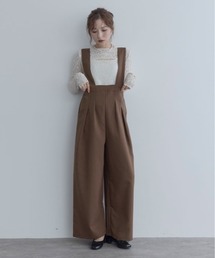 ハイウエスト タック サロペット