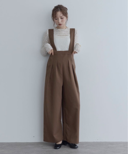 maviru(マヴィル)の「ハイウエスト タック サロペット(サロペット/オーバーオール・レディース・ブラウン系その他/ブラウン系その他2/ブラック/チャコール・M/L)」の3枚目の写真