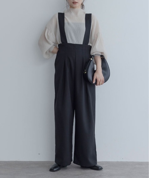 maviru(マヴィル)の「ハイウエスト タック サロペット(サロペット/オーバーオール・レディース・ブラウン系その他/ブラウン系その他2/ブラック/チャコール・M/L)」の1枚目の写真