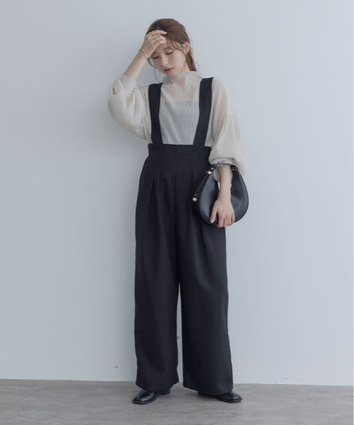 maviru(マヴィル)の「ハイウエスト タック サロペット(サロペット/オーバーオール・レディース・ブラウン系その他/ブラウン系その他2/ブラック/チャコール・M/L)」の18枚目の写真