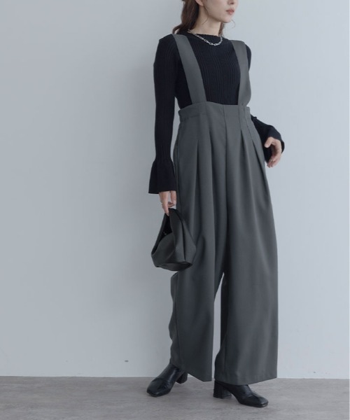 maviru(マヴィル)の「ハイウエスト タック サロペット(サロペット/オーバーオール・レディース・ブラウン系その他/ブラウン系その他2/ブラック/チャコール・M/L)」の22枚目の写真