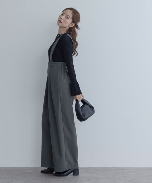 maviru(マヴィル)の「ハイウエスト タック サロペット(サロペット/オーバーオール・レディース・ブラウン系その他/ブラウン系その他2/ブラック/チャコール・M/L)」の6枚目の写真
