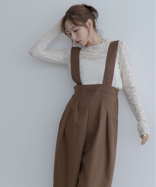 maviru(マヴィル)の「ハイウエスト タック サロペット(サロペット/オーバーオール・レディース・ブラウン系その他/ブラウン系その他2/ブラック/チャコール・M/L)」の7枚目の写真