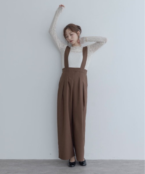maviru(マヴィル)の「ハイウエスト タック サロペット(サロペット/オーバーオール・レディース・ブラウン系その他/ブラウン系その他2/ブラック/チャコール・M/L)」の9枚目の写真
