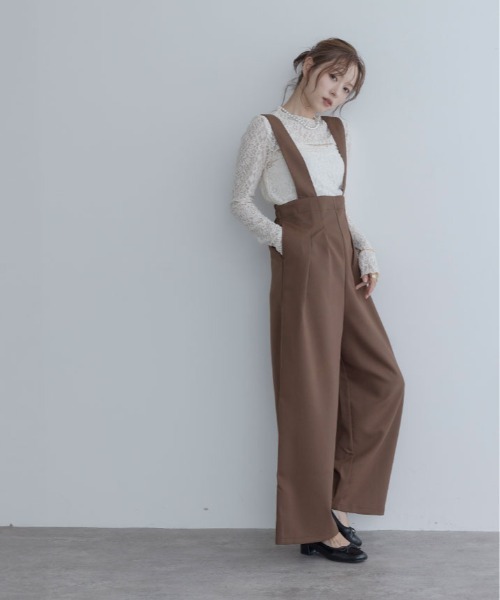 maviru(マヴィル)の「ハイウエスト タック サロペット(サロペット/オーバーオール・レディース・ブラウン系その他/ブラウン系その他2/ブラック/チャコール・M/L)」の10枚目の写真